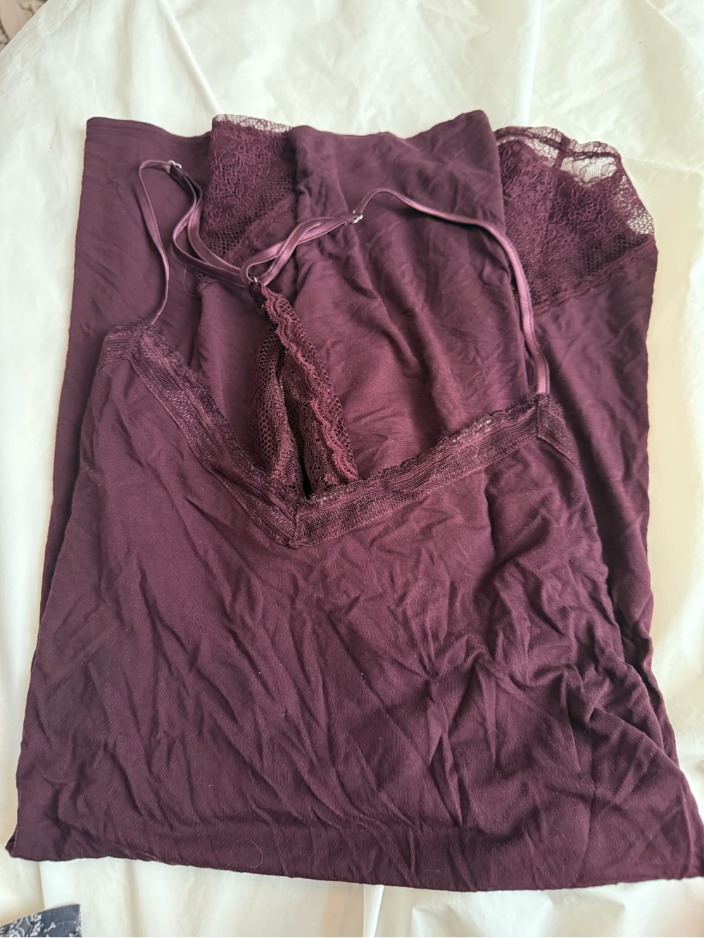 Victoria's Secret Plum Lace-Trim Chemise
